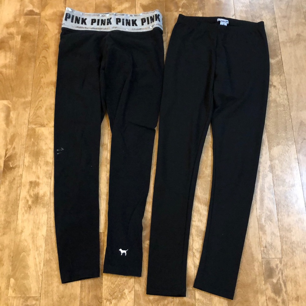 2 pair women’s leggings size S, one PINK - Picture 1 of 6
